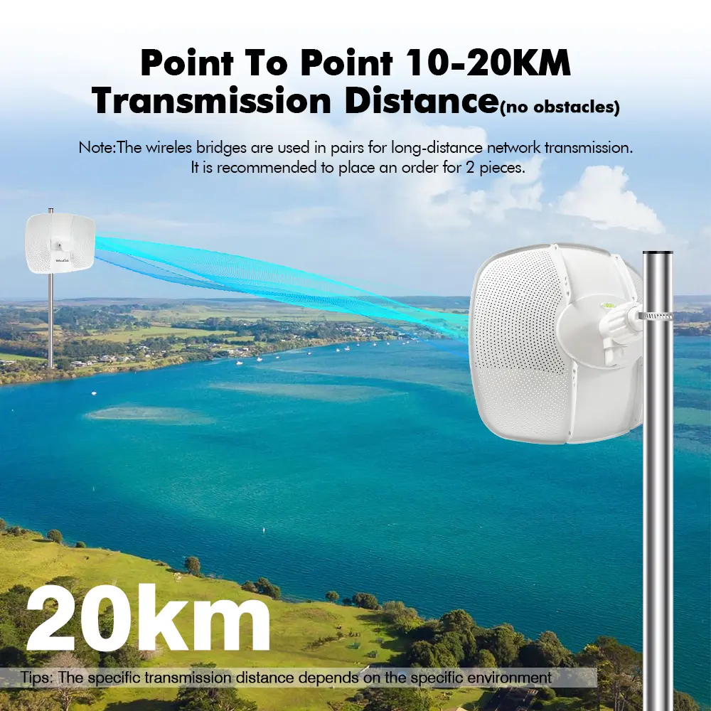 Diagram illustrating the Fresnel Zone clearance over 5km